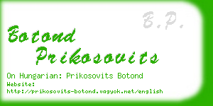 botond prikosovits business card